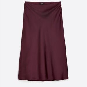 41 Hawthorne Jessica Burgundy Satin midi slip skirt